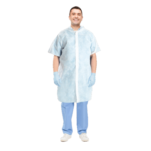 BATA VISITANTE MANGA CORTA BLANCA BIOFIT