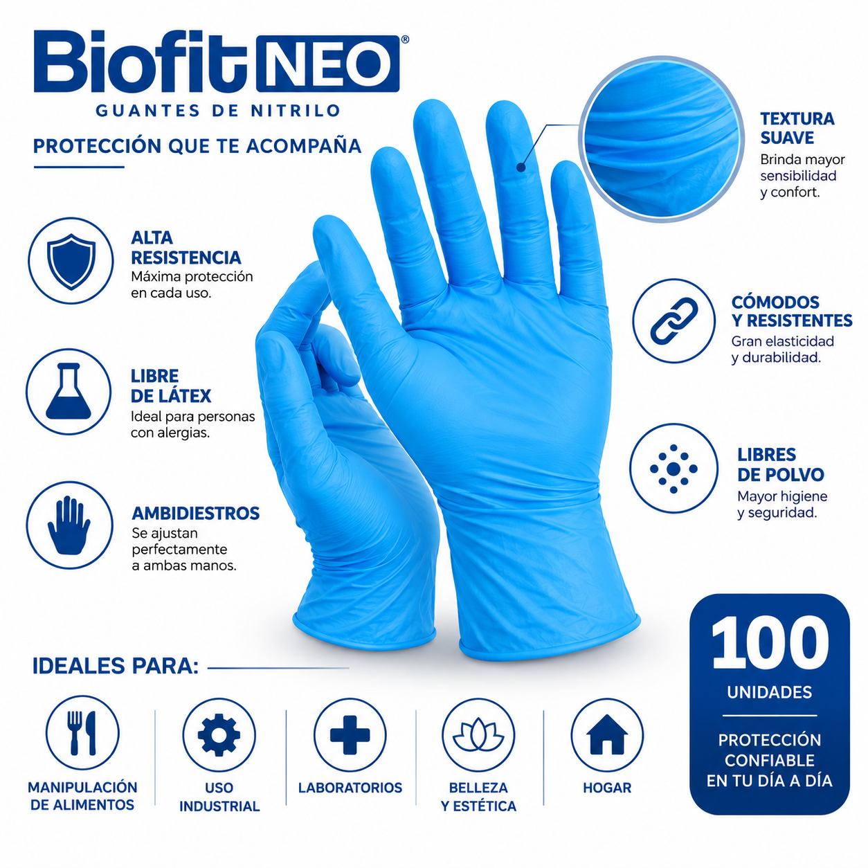 GUANTES NITRILO NEO BIOFIT - Imagen 3